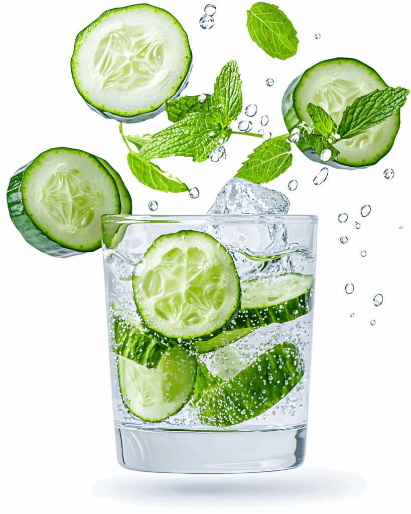 hydrate
mint cucumber water