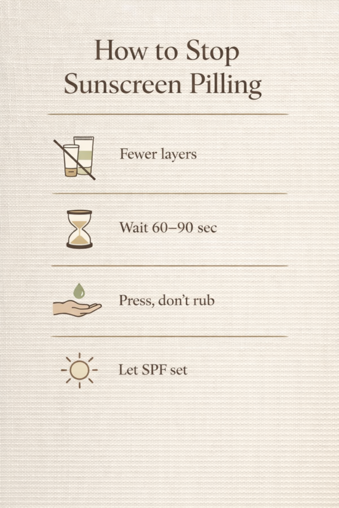 how to stop sunscreen pilling
