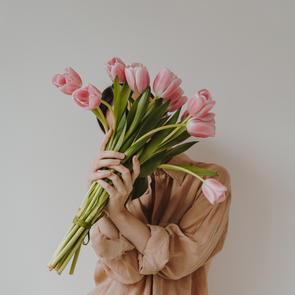 Gentle Mother’s Day reflection scene with tea and tulips