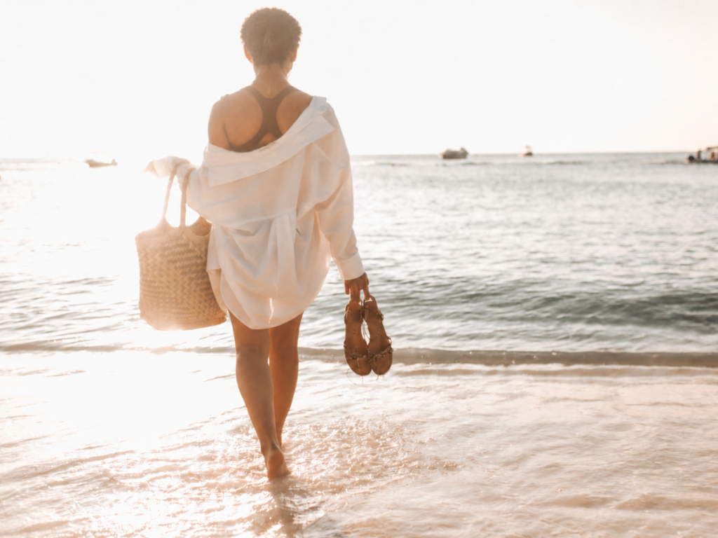 woman on the beach :
The August Reset: 7 Gentle Wellness Rituals to Restore Your Energy